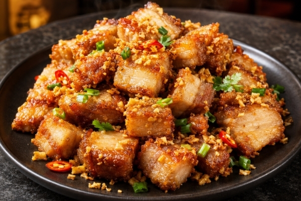 Ba chỉ chiên xóc tỏi Ba chỉ chiên xóc tỏi