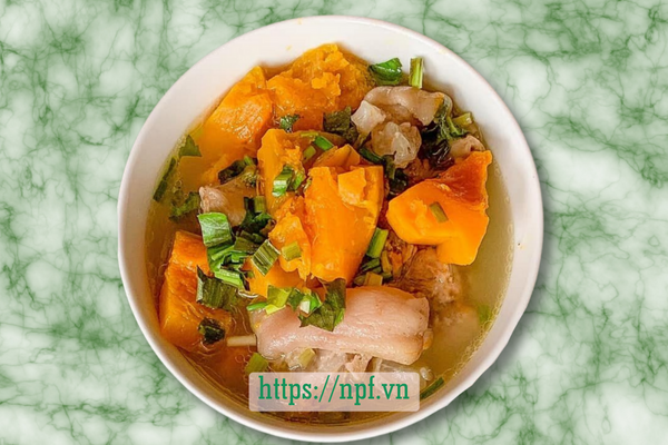 Canh bí đỏ móng giò Canh bí đỏ móng giò