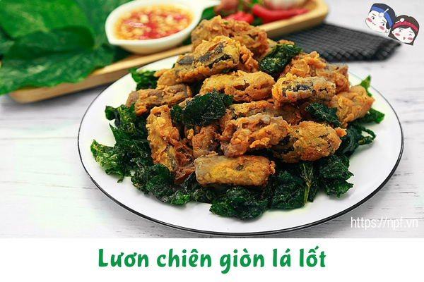 Lươn chiên giòn lá lốt Lươn chiên giòn lá lốt
