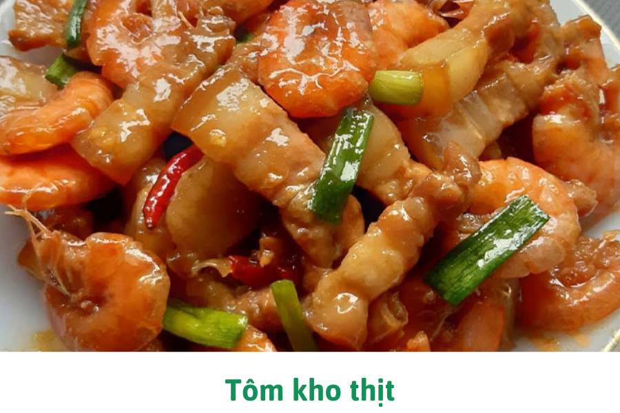 Tôm kho thịt Tôm kho thịt