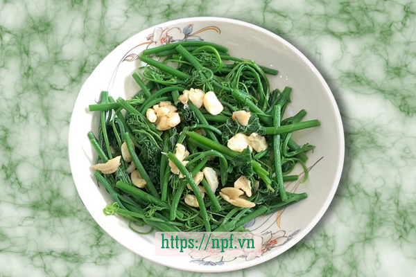 Ngọn Su su xào tỏi 