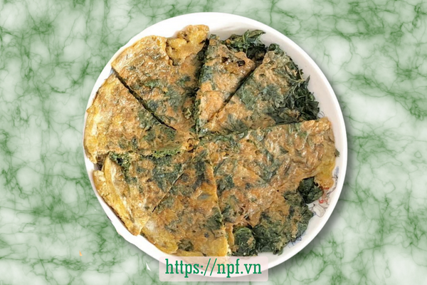 Trứng rán ngải cứu Trứng rán ngải cứu