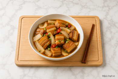 Ba chỉ kho dừa