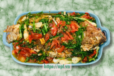 Cá chép hấp hành 5